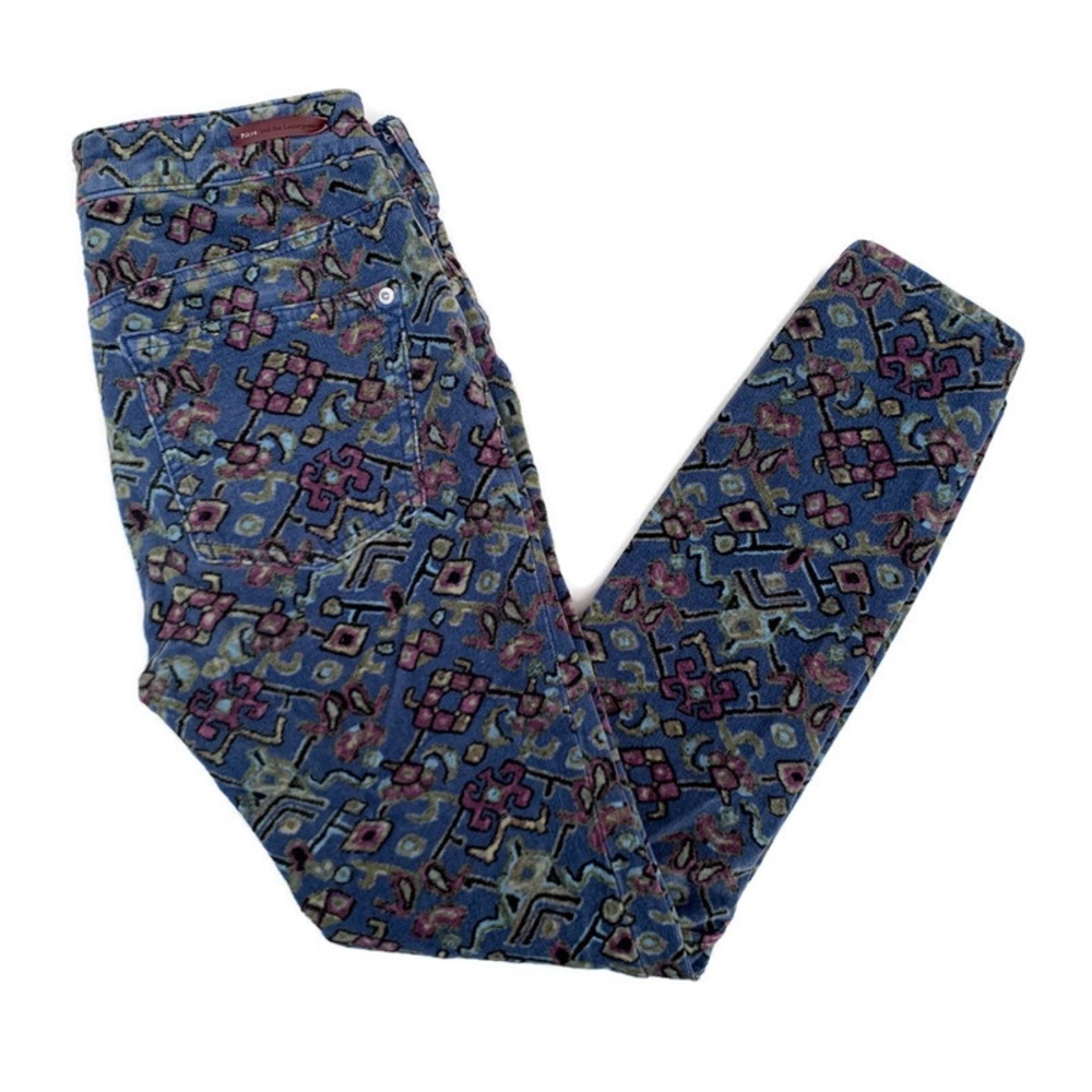Pilcro and the Letterpress Anthropologie Paisley High Rise Corduroy Jeans 27